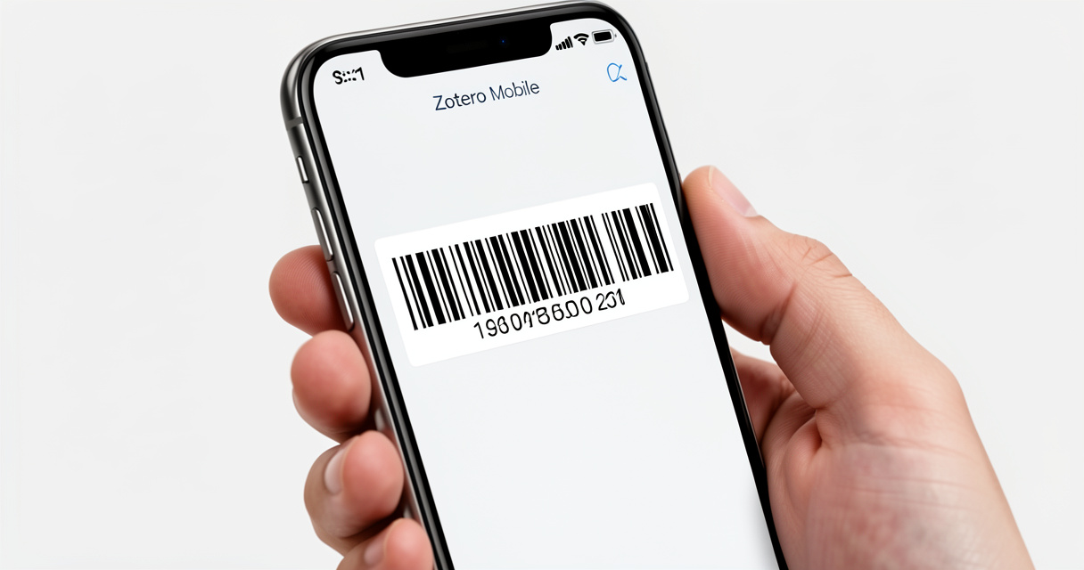 Application Zotero sur smartphone en train de scanner un code-barres de livre pour l'ajouter à la bibliothèque