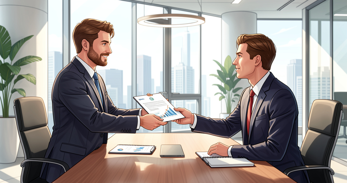 Réunion entre un limited partner et un general partner autour d’un contrat d’investissement
