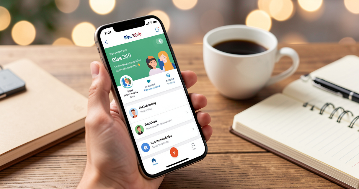 Cours e-learning responsive créé avec Rise 360 sur un smartphone