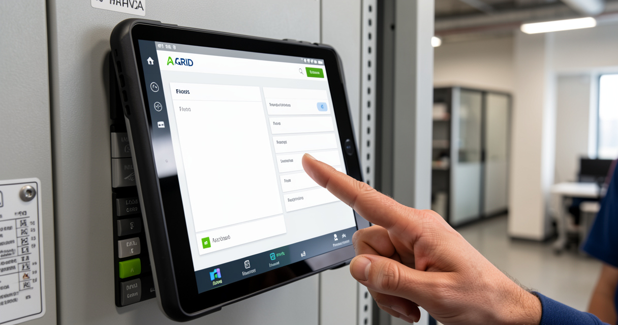 Tableau de bord AGRID sur tablette pour gestion du CVC dans un immeuble de bureaux