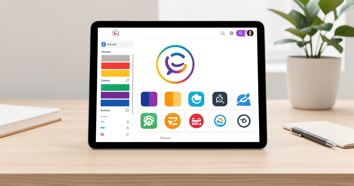 Interface de création de logo Looka avec options de personnalisation