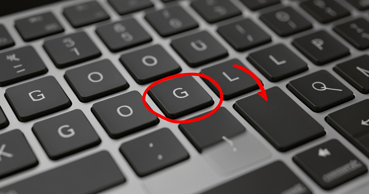 Clavier d'ordinateur mettant en évidence les touches G O O G L E et les lettres Z O souvent sources d'erreur googleozi