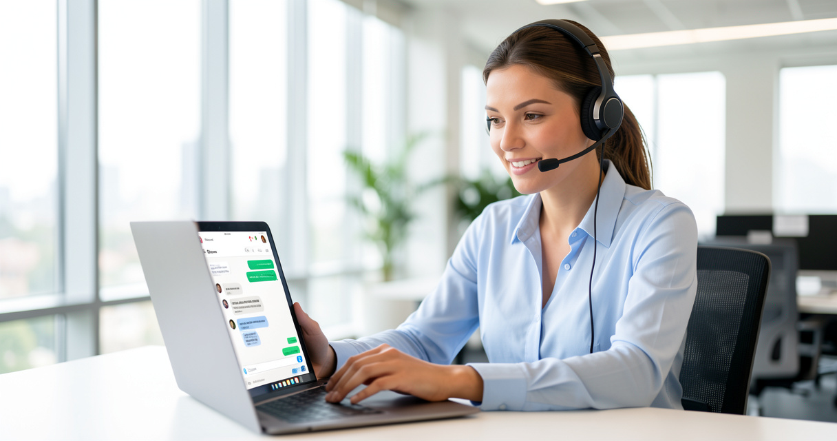 Agent IA Chatbase sur un ordinateur portable avec interface de chat client