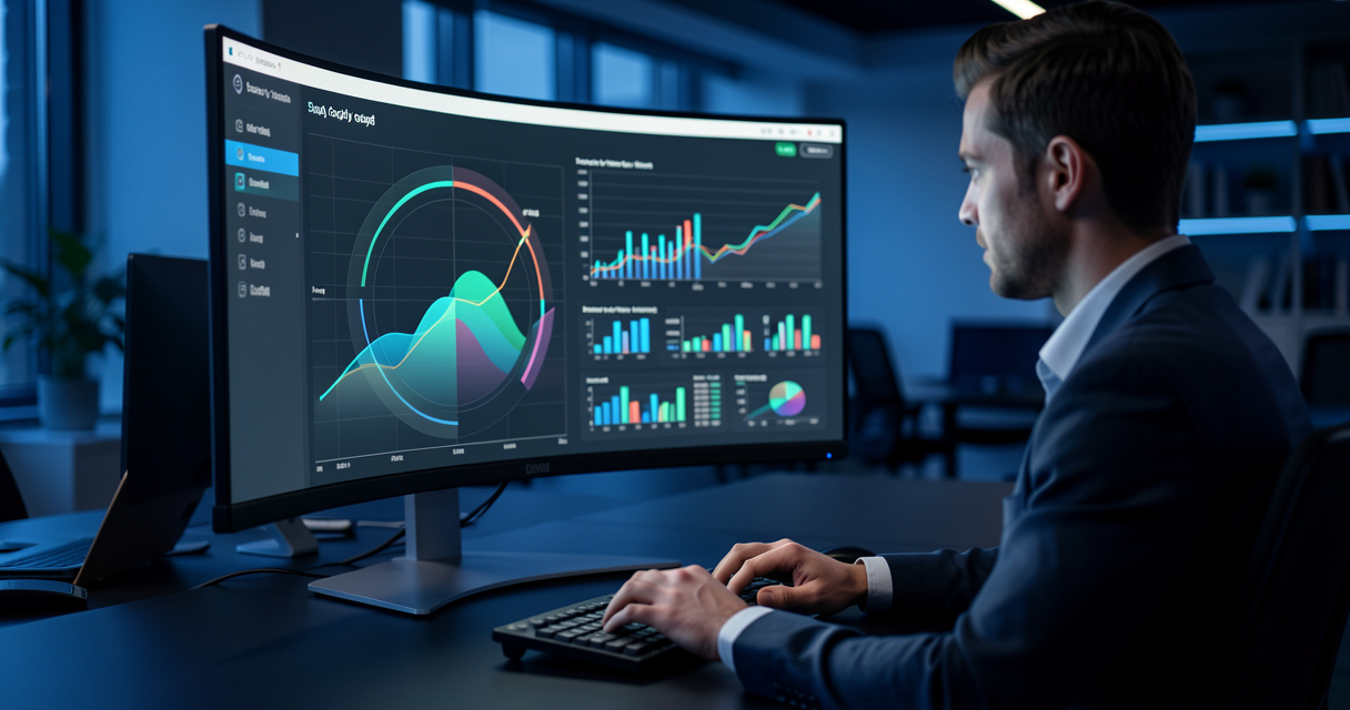 Analyste consultant un tableau de bord Netvibes en temps réel