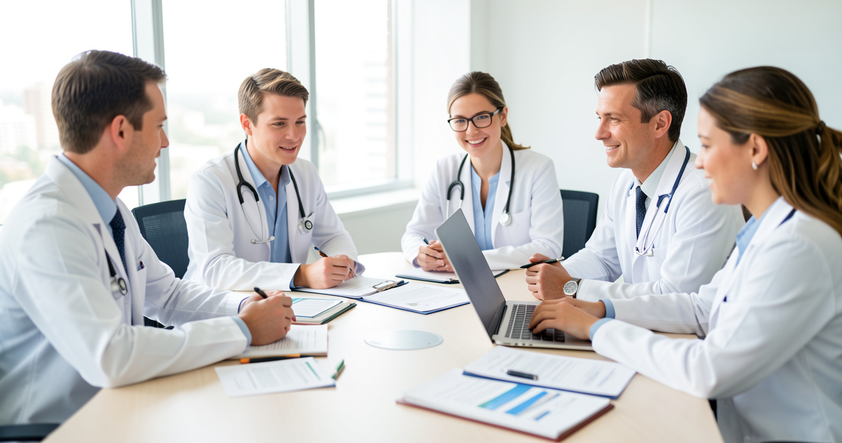 Équipe pilotant un provider management plan en réunion