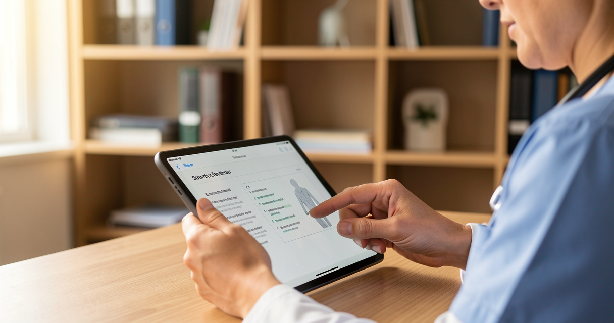 Provider management plan rempli sur tablette en consultation